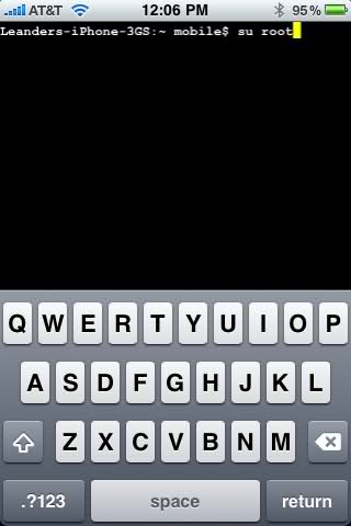 MobileTerminal after typing su root