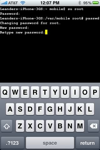 Retyping the new password to confirm