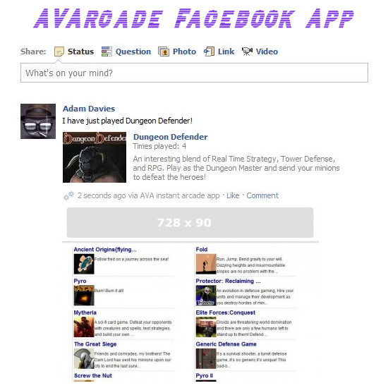 AV Arcade Facebook App